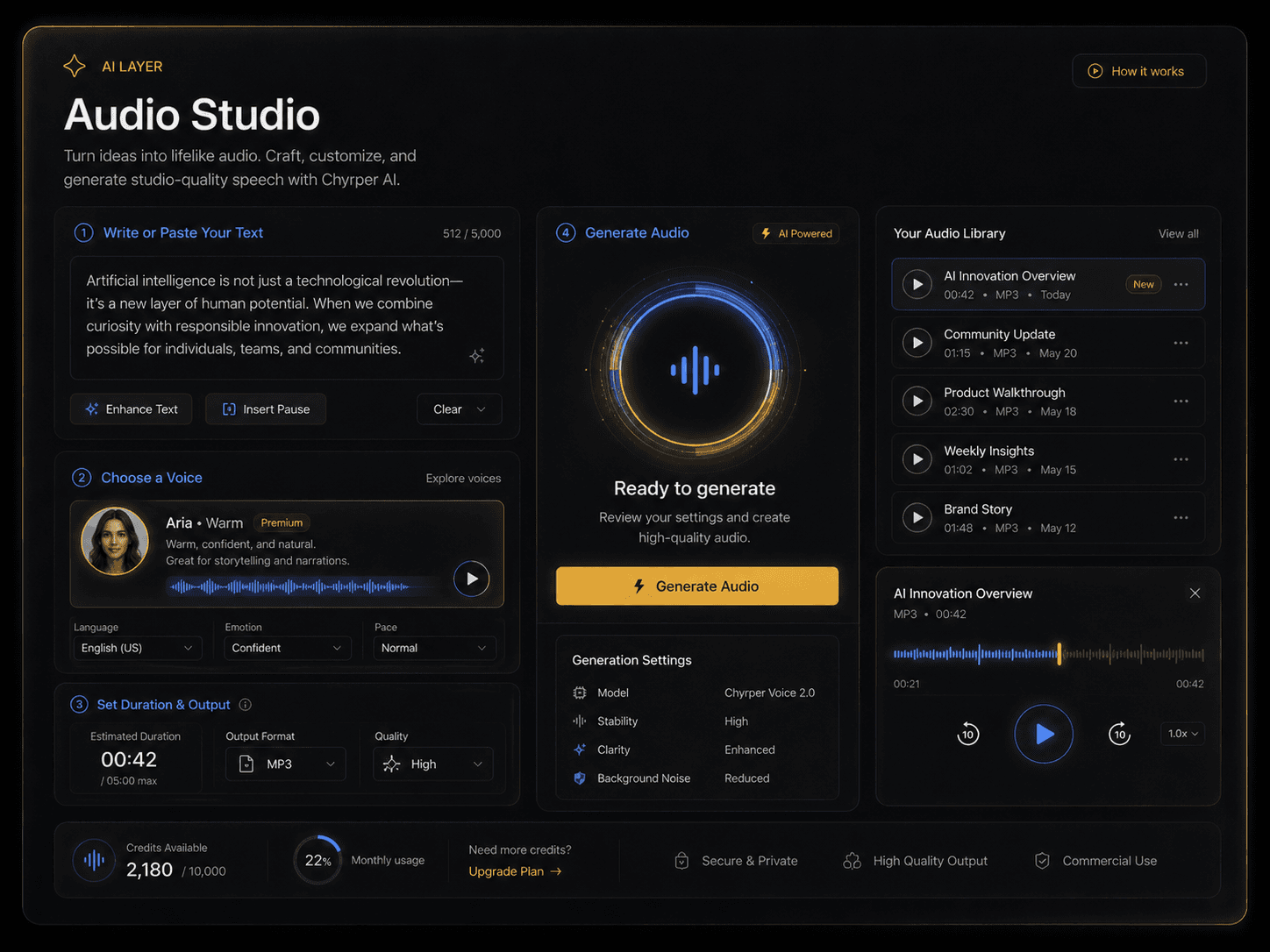 AI layer media studio onboarding asset